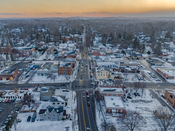 Pittsford New York in winter